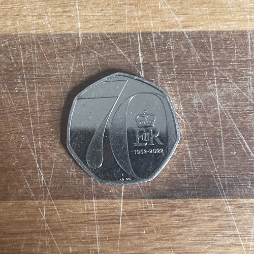 50p Platinum Jubilee 70th Anniversary Coin, HM Queen, Circulated