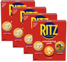 4 x RITZ Crackers Variety Pack with Original Everything, Garlic Butter Crackers