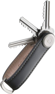 Orbitkey - Leather Key Organiser - Charcoal/Grey NEU