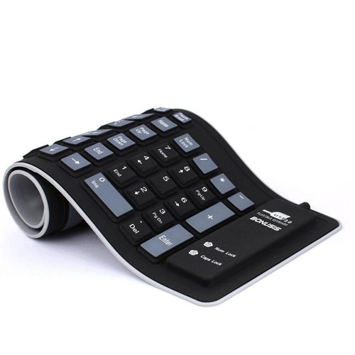 Portable Silent Silicone Keyboard USB Wired Soft Waterproof Silicone Keyboard