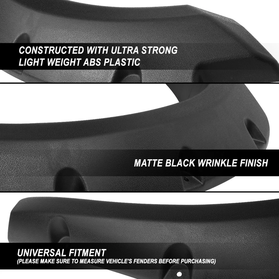 Guardabarros de rueda de diseño remachado de bolsillo mate 4 piezas para camioneta Ram 1500 09-23 Foto 2 de 4