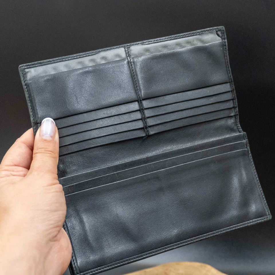 Cartera larga de cuero plegable negra Porsche Design para hombre Foto 4 de 4