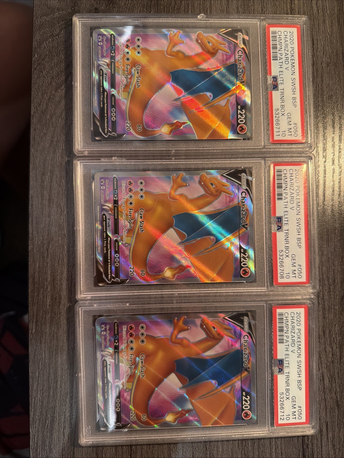 3X Pokemon SWSH Black Star Promos Charizard V 2020 #SWSH050 PSA 10 GEM MINT