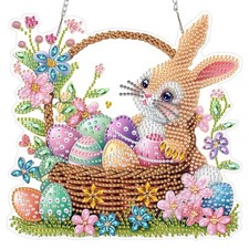 Easter Bunny Diamond Art Hanging Kits for Adults Beginners, Easter Egg Diamond..
