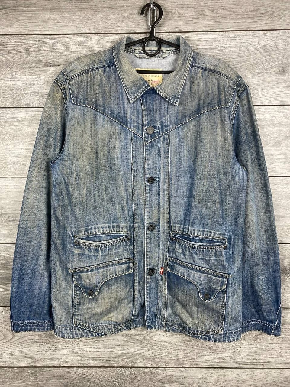 Mens Levi’s Vintage Denim Jacket Blue Faded Button Front Workwear Style USA