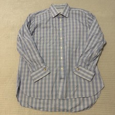 Charles Tyrwhitt Dress Shirt Mens 17.5/36 Blue Slim Fit French Cuff Jermyn St