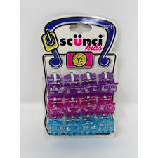 Vintage 1999 Scunci Kids Butterfly Hair Clips 12pc Glitter Purple Pink Blue NOS