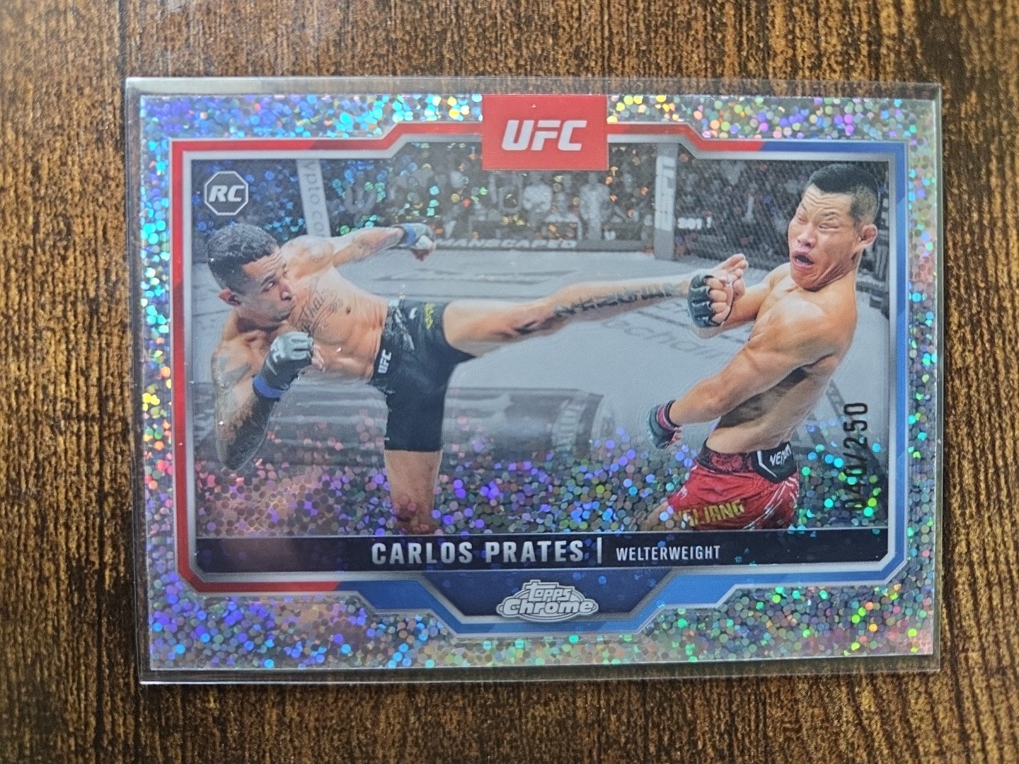 2025 Topps Chrome UFC Carlos Prates Rookie /250 #40 Speckle Refractor