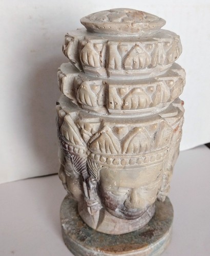 Vintage Asian Carved Stone Multiface Statues - Picture 2 of 7