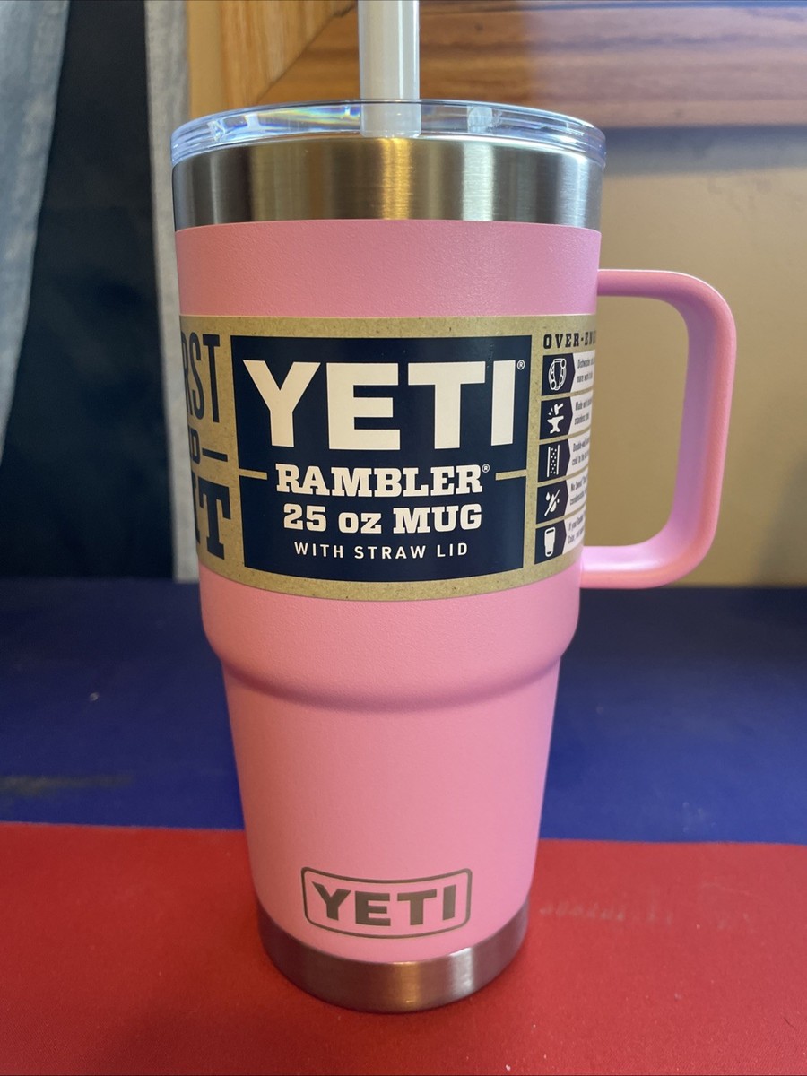 YETI Rambler 25oz Mug with Straw Lid - Power Pink BRAND NEW | eBay