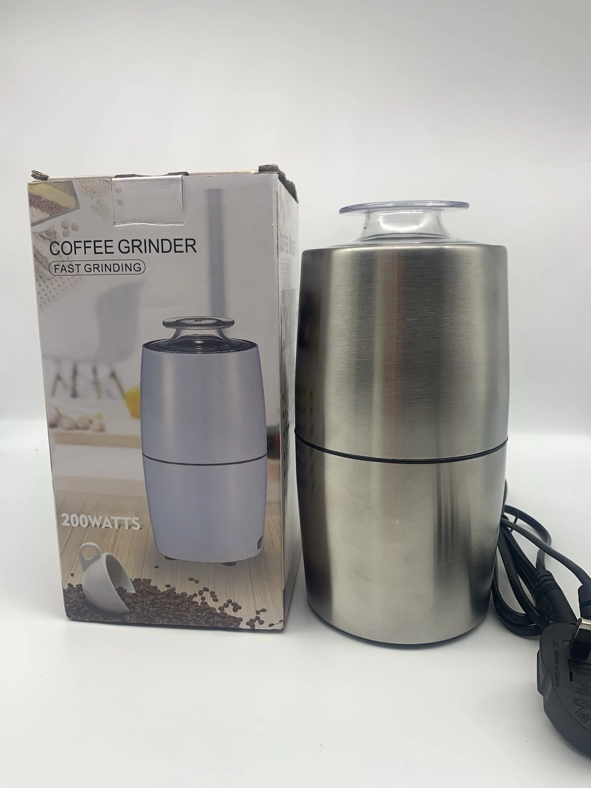 Electric Coffee Bean Grinder Nut Spice Blade Blender Fast Quiet Grinding 50g Cap