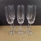 6 Waterford Marquis Crystal Vintage Champagne Flutes Plain 9-1/8" Tall VGC