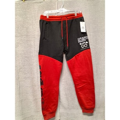 Ecko Unltd Mens Otherground Fleece Jogger Sweatpants Red Black EC34G1337 Size L