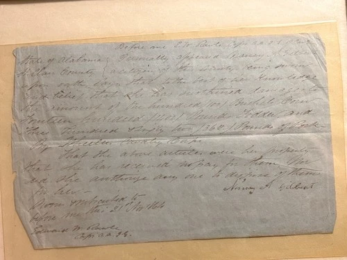 Nov. 21, 1864 CIVIL WAR LETTER- Reimbursement for Damage to Crops & Livestock