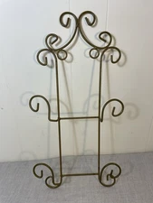2 Tier Metal Wall Hanging Gold Plate Rack Holder Display Shelf 21" large