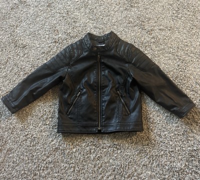 Zara Kids Black Faux Leather Jacket 2 - 3 Years