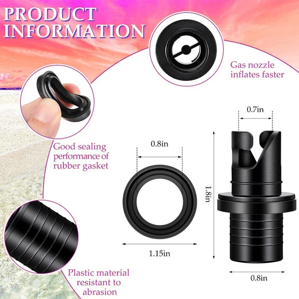 4PCS Air Inflation Nozzle Adapter for Paddle Board Surfboard Rubber Boat Parts - Image 4 of 4