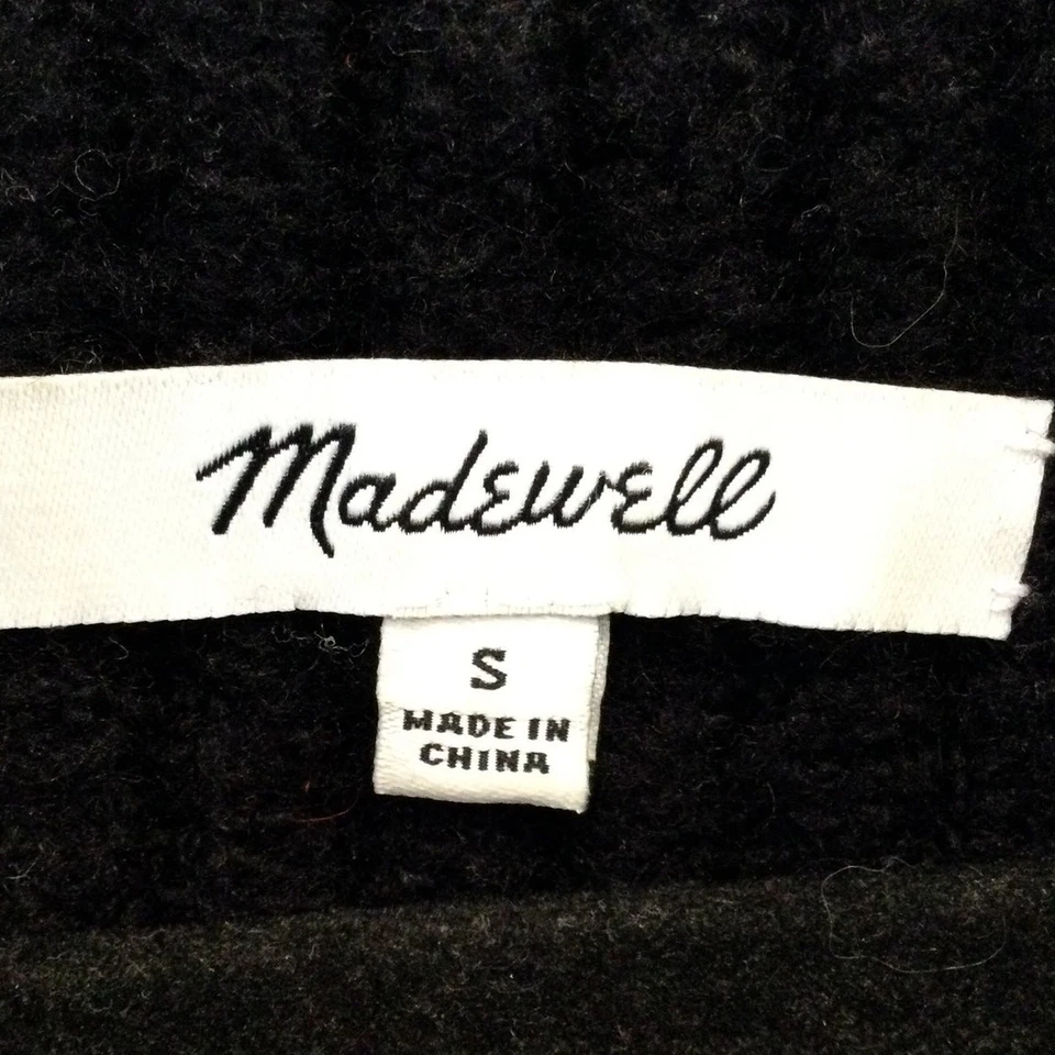 Suéter acanalado de lana Madewell para mujer talla pequeña cuello falso minimalista clásico preppy Foto 2 de 4