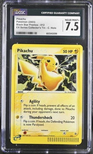 CGC 7.5 Pikachu Holo #12 Black Star Promo EX Series Collector's Tin Pokemon 2003