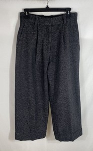 COS Women's Black Textured Wool Blend Cropped Straight Leg Pants Sz 6