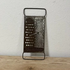 Vintage Cheese Grater All In One Patent Pending Flat Metal Antique Vegetable