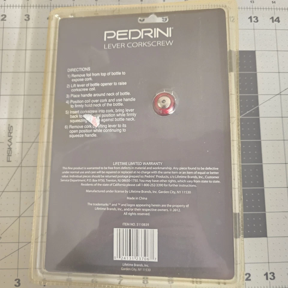 PEDRINI #5078165 - SACACORCHOS PALANCA VINO Y BARRA; COLOR ROJO "NUEVO" Foto 2 de 2