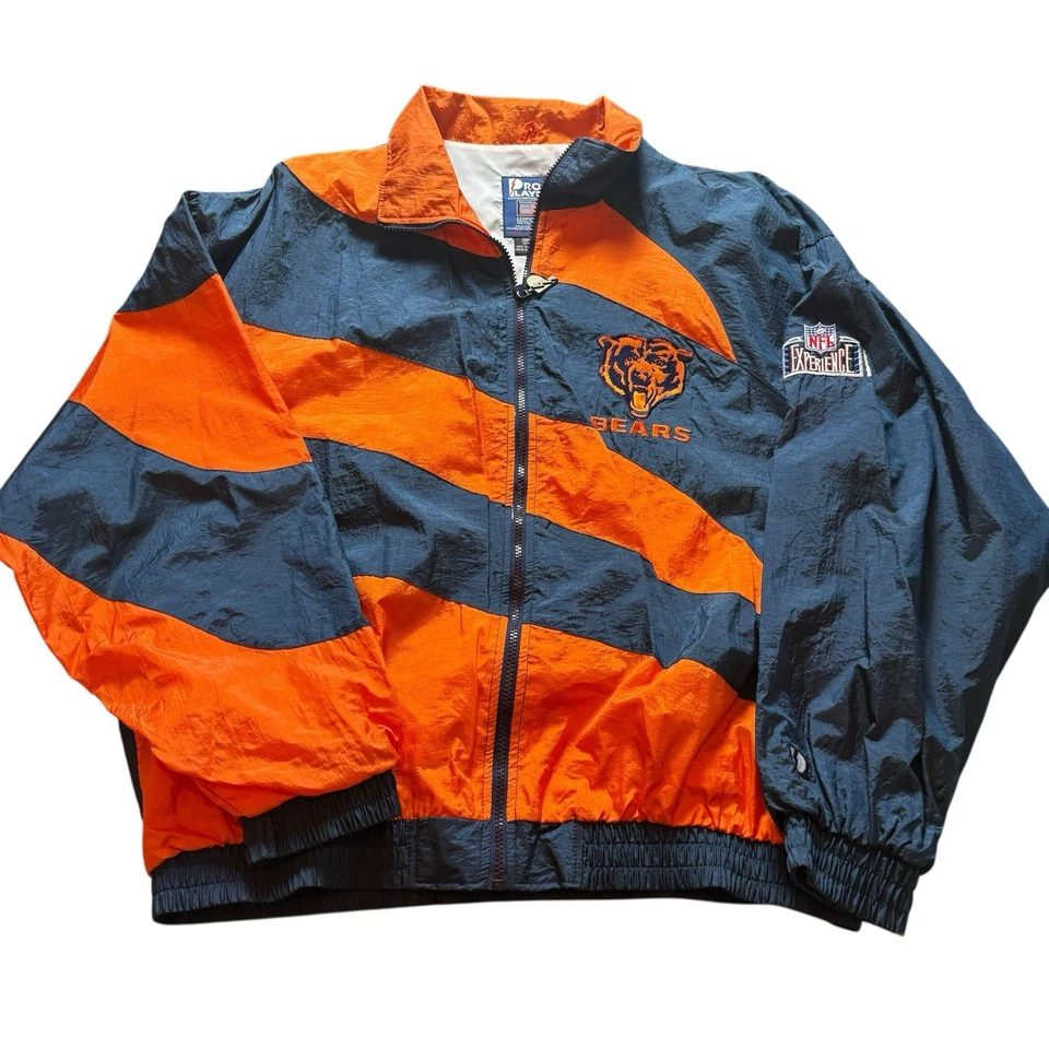 Juego cortavientos diente de tiburón de los Chicago Bears NFL jugador profesional vintage años 90 XL Foto 4 de 4