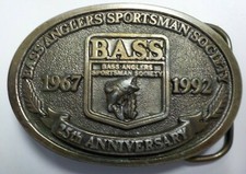 Bass Anglers Sportsman Society 25th Anniversary 1967-1992 Brass Belt Buckle