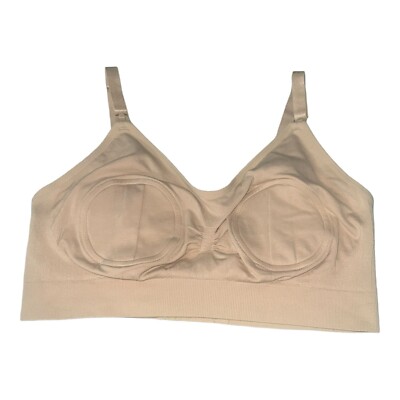 Haakaa XL Hands Free Pumping Bra Beige Nude Stretch Nylon Adjustable