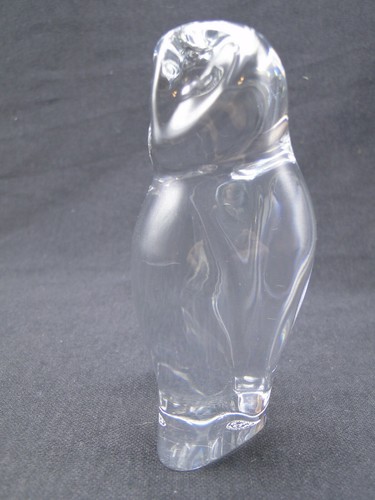 Baccarat France Owl Figurine Paperweight 4¼in Clear Polished Crystal - Picture 3 of 7