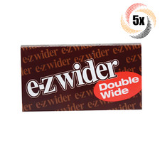 5x Packs E-Z Wider Double Wide 1.0 24 Papers Per Pack 2 Rolling Tubes