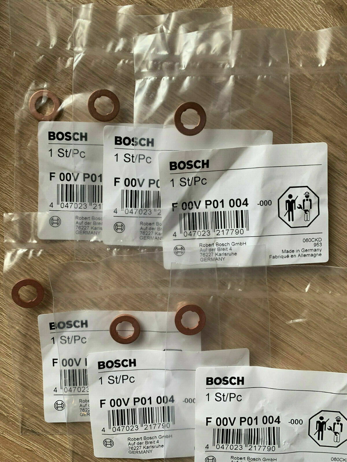 6x Bosch diesel injector seals kit shims F00VP01004 F 00V P01 004