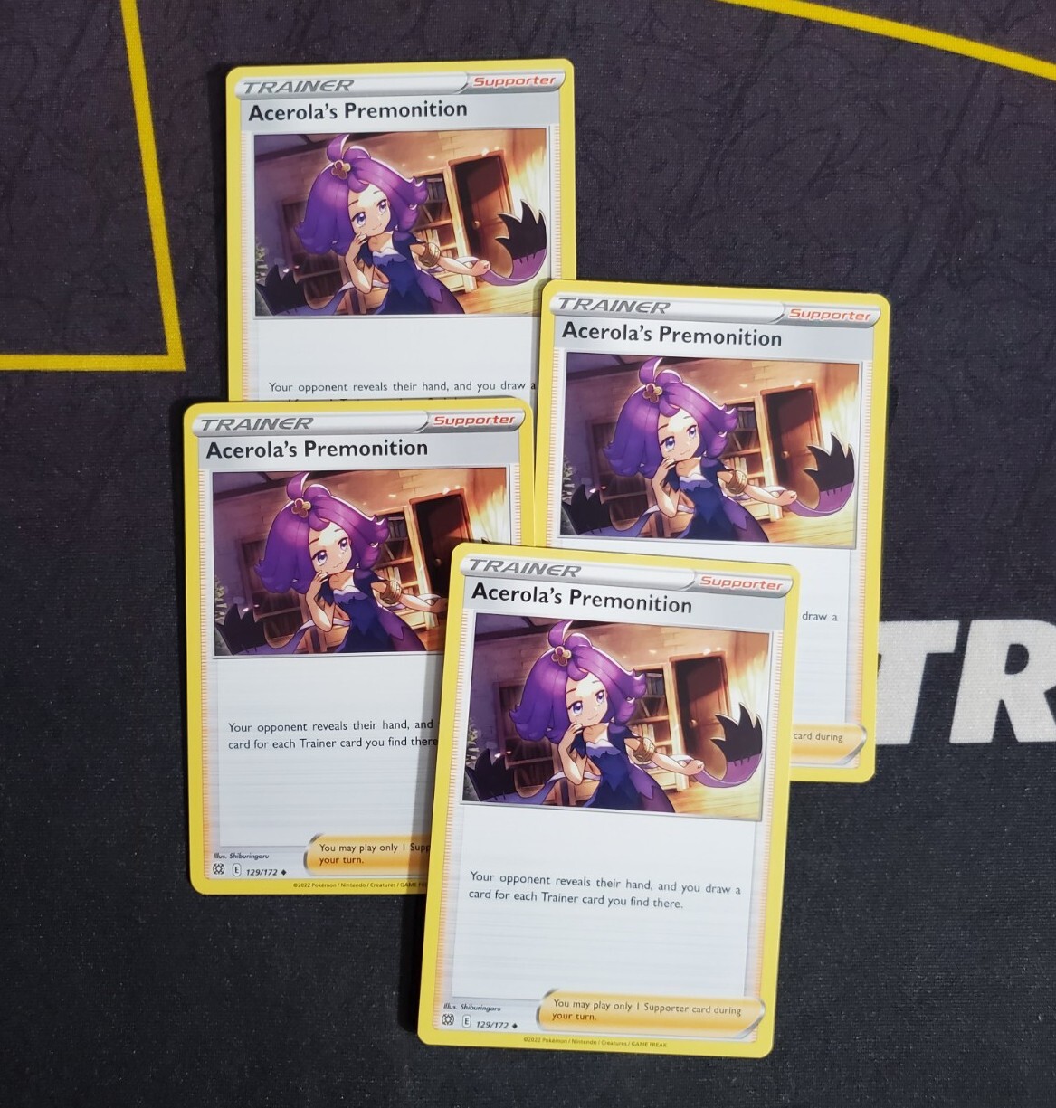 4x Pokemon TCG Acerola's Premonition SWSH: Brilliant Stars 129/172 NM/M Playset