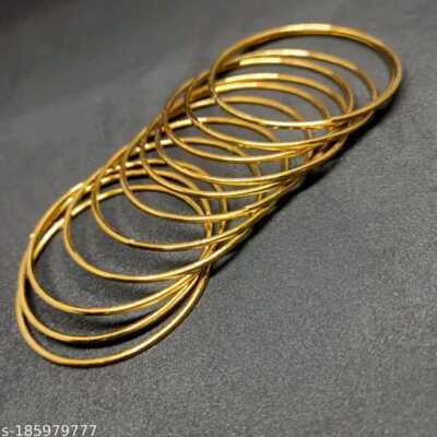 24 Pc Oxidized Golden Metal Indian Bangles For Women Pakistani
