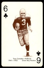 1963 Stancraft RED Six of Clubs Tony Canadeo HOF RARE Green Bay Packers