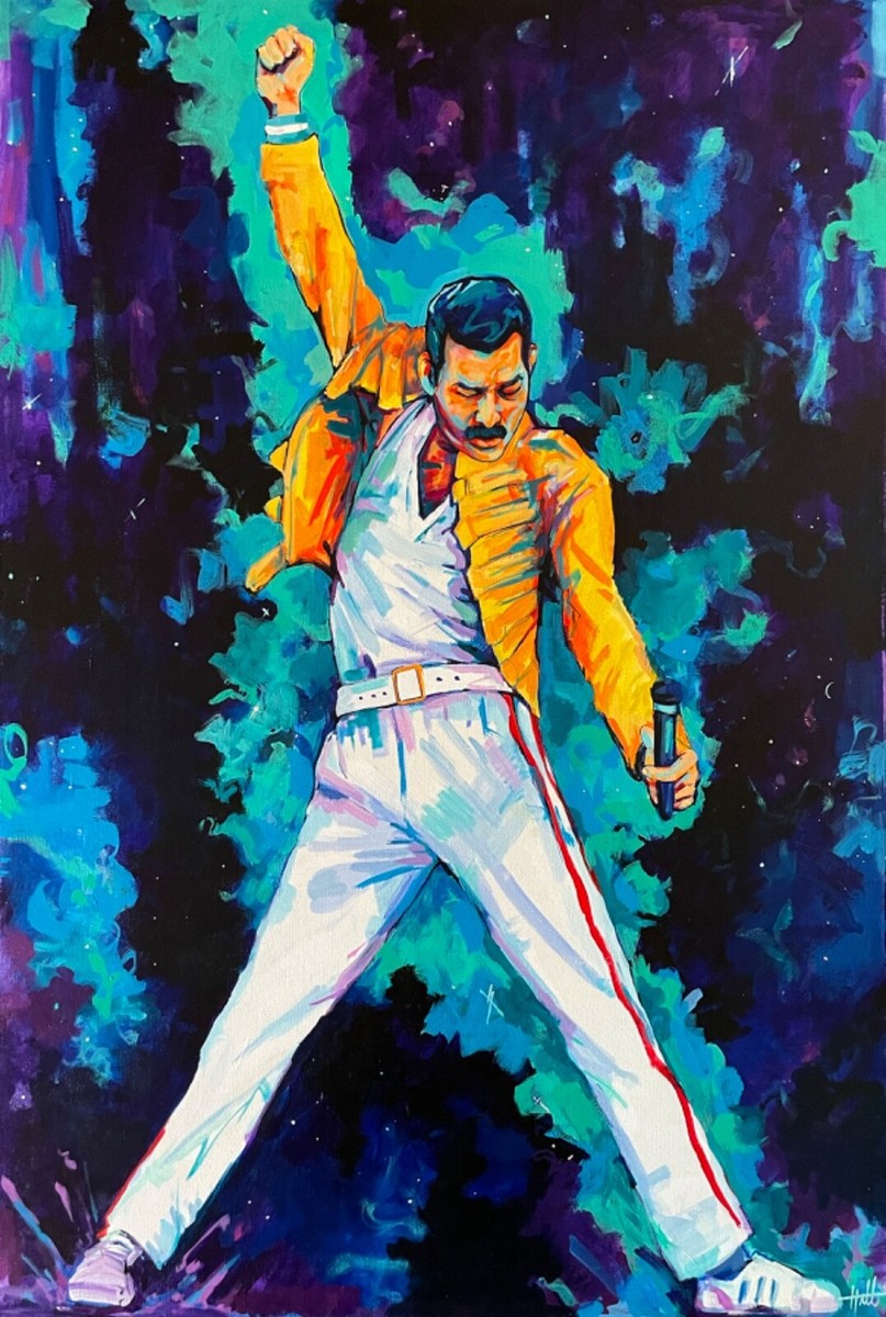Freddie Mercury Painting Freddie Mercurius Posters & Art Prints Door
