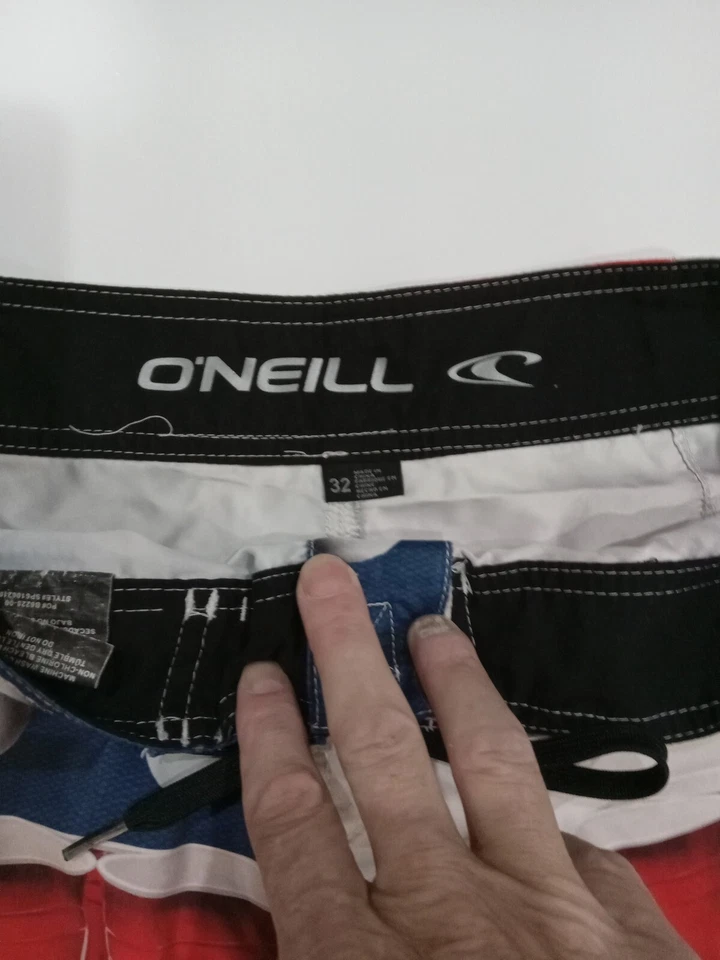 O'Neill Board Shorts Mens 32 Red White Blue Beer Pong Flag Beach Swim Trunk Lake - Image 2 of 4