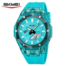 SKMEI Men Watch Week Display LED Digital Quartz Sport Watch Silicone Wristwatch
