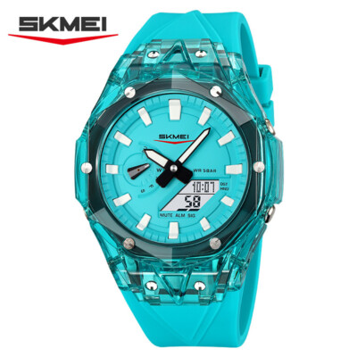 SKMEI Men Watch Week Display LED Digital Quartz Sport Watch Silicone Wristwatch