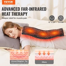 Weighted Heating Pad 12x24" XL Far Infrared for Deep Tissue Back Pain Relief