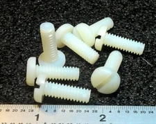 1/4-20 X 3/4" SCREW PAN HEAD SLOT NYLON PLASTIC  - 50 pcs