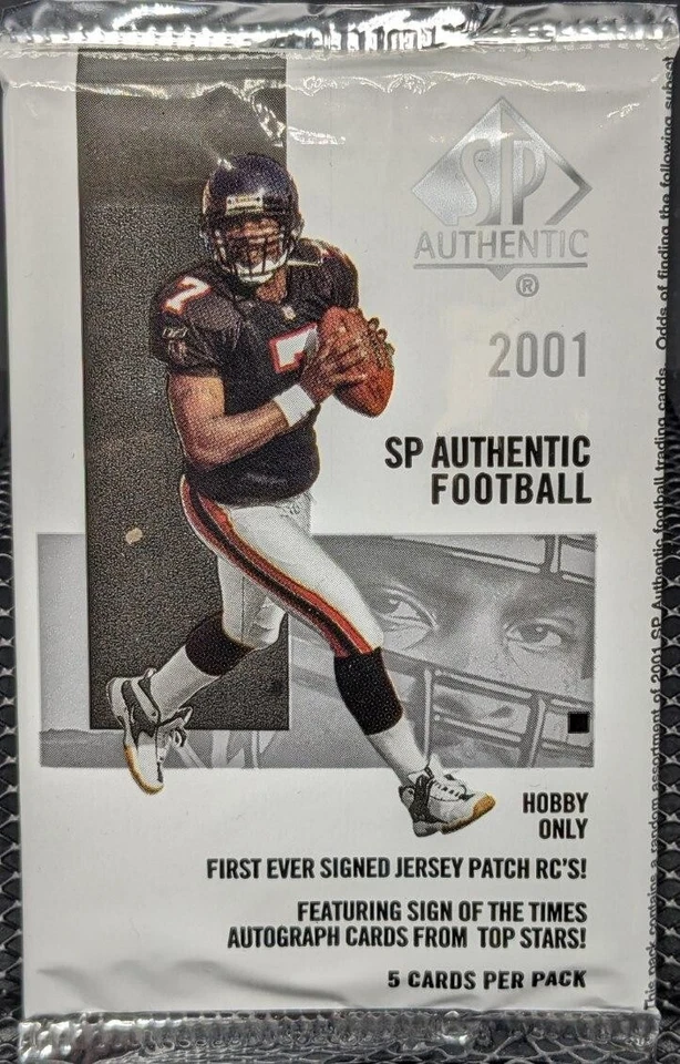 2001 NFL SP Authentic Football SINGLE New Sealed Pack of 5 Cards - Image 2 of 4