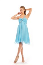 HBH Abend-/Brautkleid,mit Perlen verzierter Träger,Größe 34-46,Farbe:Ivory,Blau