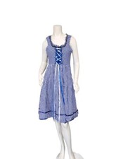 JASAMBAC German Dirndl Dress Costume Oktoberfest Blue Gingham Women's S