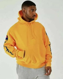 yellow champion script hoodie