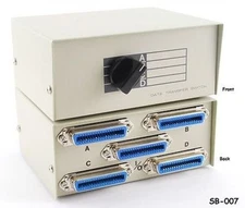 4-Way Centronics 36 (CN36) Female Manual Data Switch Box, CablesOnline SB-007