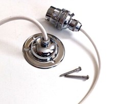 Chrome Ceiling light pendant B22 light Pendant Set with choice coloured flex