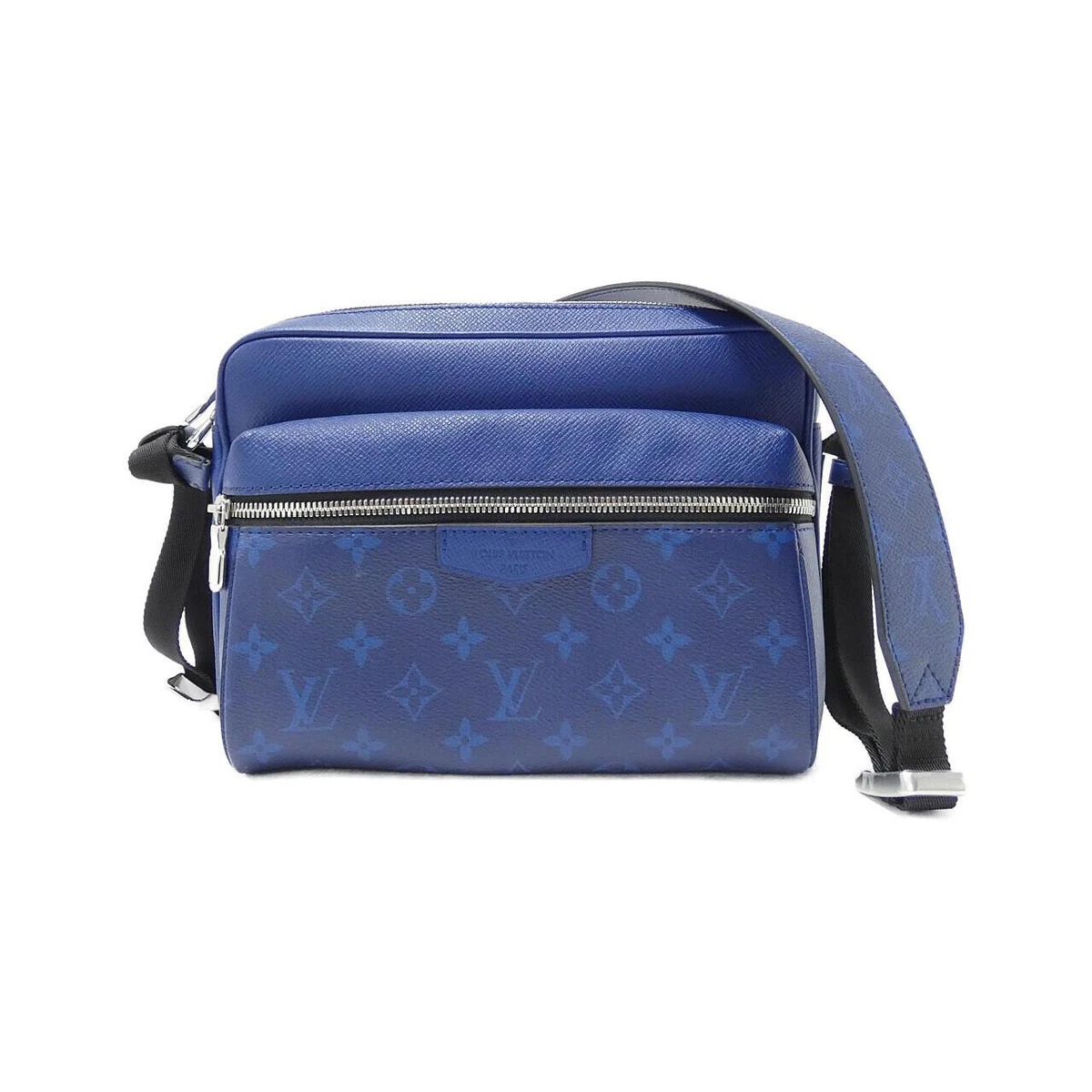 Louis Vuitton Outdoor Messenger Blue Taiga Monogram Silver