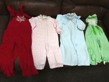 Vintage Lot of 4 1970s-80s Adorable Toddler 12-18 Months Romper Suits CUTE 2