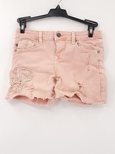 VIGOSS The Malibu Mid-Shorts Youth Girls Size 12 Pink Stietched Flower Design